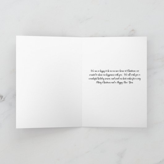 Joyeuse carte de Noël de New Home avec arbre (Intérieur)