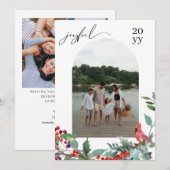 Joyeuse carte de Noël Élégant Carte photo de vacan (Devant / Derrière)