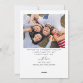 Joyeuse carte de Noël Élégant Carte photo de vacan (Dos)