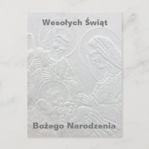 Joyeuse carte de Noël en polonais Wesołych Świąt