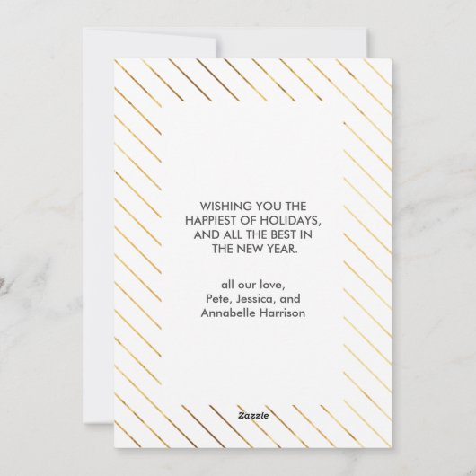 Joyeuse carte de Noël Gold Script à Faux Foil (Dos)