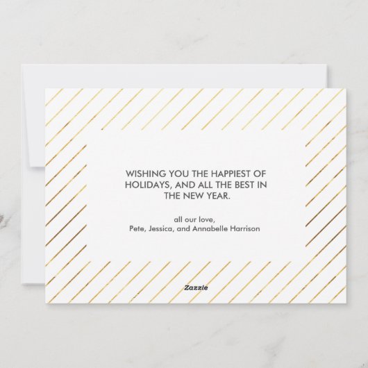 Joyeuse carte de Noël Gold Script à Faux Foil (Dos)