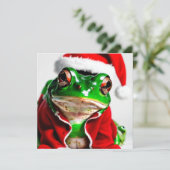 Joyeuse carte de Noël grenouille groggy (Debout devant)