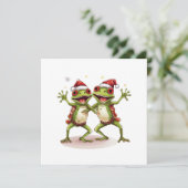 Joyeuse carte de Noël grenouille heureuse (Debout devant)