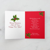 Joyeuse carte de Noël Holly couronne (Intérieur)