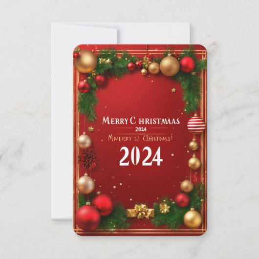 "Joyeuse carte de Noël : 'Joyeux Noël 2024 ! '" (Devant)