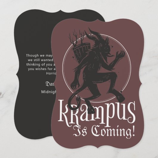 Joyeuse carte de Noël Krampus (Devant / Derrière)