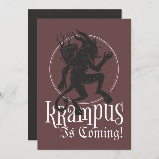 Joyeuse carte de Noël Krampus (Devant / Derrière)
