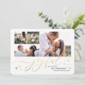 Joyeuse carte de noël multi photo or (Debout devant)