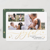 Joyeuse carte de noël multi photo or (Devant / Derrière)