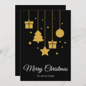 Joyeuse carte de Noël noire (Devant / Derrière)