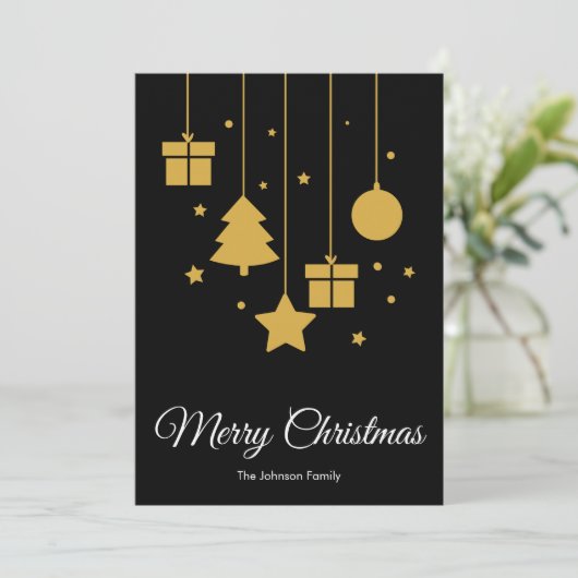 Joyeuse carte de Noël noire (Debout devant)