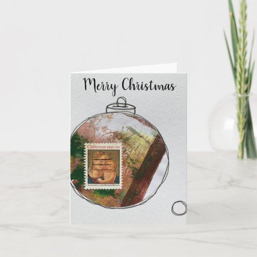 Joyeuse carte de Noël - ornement dessiné à la main (Devant)