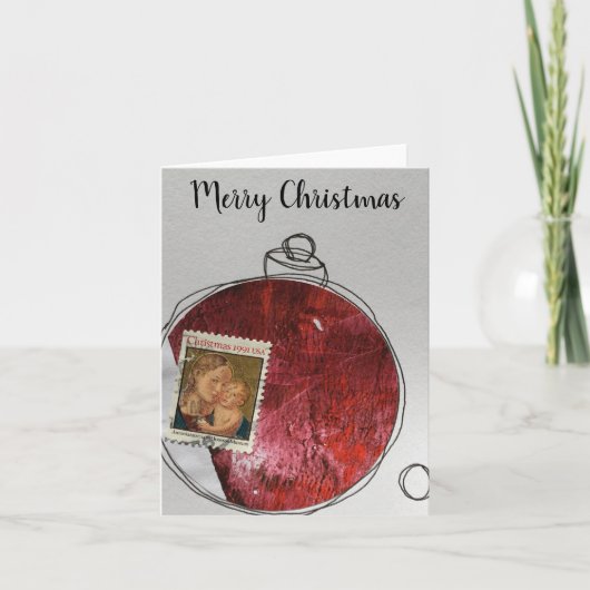 Joyeuse carte de Noël - ornement dessiné à la main (Devant)