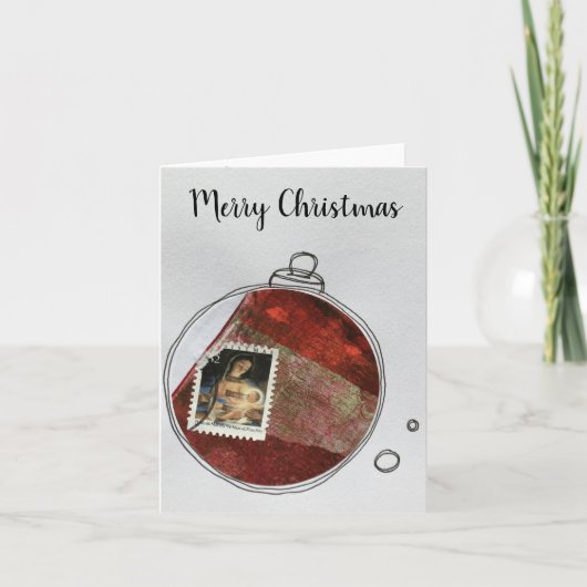 Joyeuse carte de Noël - ornement dessiné à la main (Devant)
