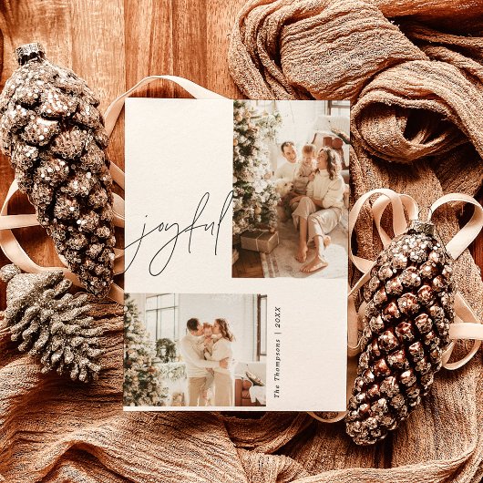 Joyeuse carte de Noël photo | Carte de vacances mo