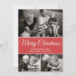 Joyeuse carte de Noël plat Rouge