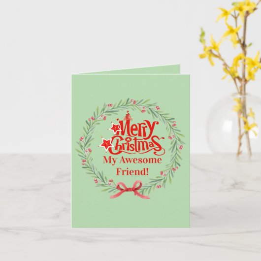 Joyeuse carte de Noël pour ami (Fleur jaune)