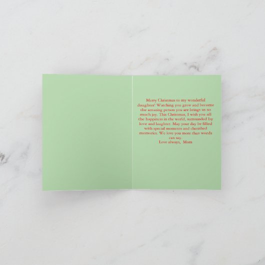 Joyeuse carte de Noël pour fille (Intérieur)