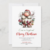 Joyeuse Carte de Noël Rouge Vert Classique du Père (Devant)