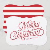 Joyeuse carte de Noël Script (Devant / Derrière)