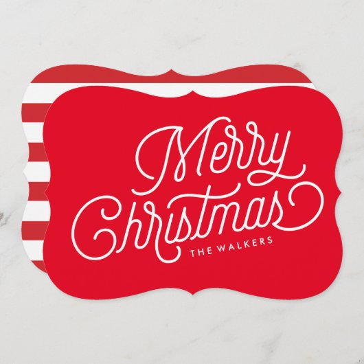 Joyeuse carte de Noël Script Holiday (Devant / Derrière)