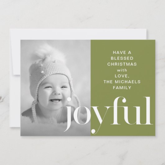 Joyeuse Carte de Noël verte (Devant)