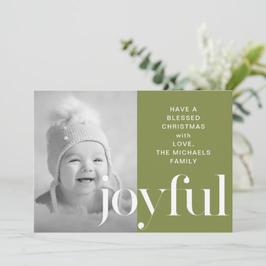 Joyeuse Carte de Noël verte (Debout devant)