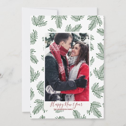 joyeuse carte de nouvelle année vacances branche f (Devant)