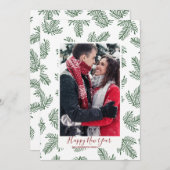 joyeuse carte de nouvelle année vacances branche f (Devant / Derrière)