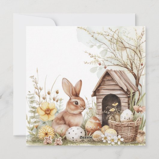 Joyeuse carte de Pâques, oeufs de lapin (Dos)