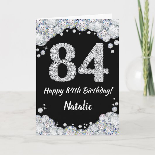 Joyeuse carte de Parties scintillant 84e anniversa (Devant)