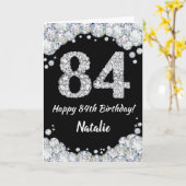 Joyeuse carte de Parties scintillant 84e anniversa (Fleur jaune)