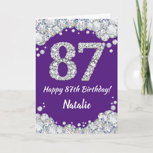 Joyeuse carte de Parties scintillant 87e anniversa (Devant)