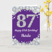Joyeuse carte de Parties scintillant 87e anniversa (Fleur jaune)
