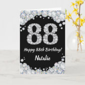 Joyeuse carte de Parties scintillant 88e anniversa (Fleur jaune)