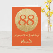 Joyeuse carte de Parties scintillant Orange et Or (Fleur jaune)