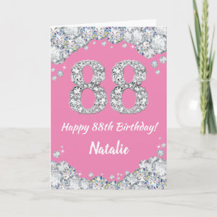 Joyeuse carte de Parties scintillant rose et argen