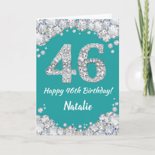 Joyeuse carte de Parties scintillant Turquoise et
