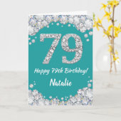 Joyeuse carte de Parties scintillant Turquoise et  (Fleur jaune)