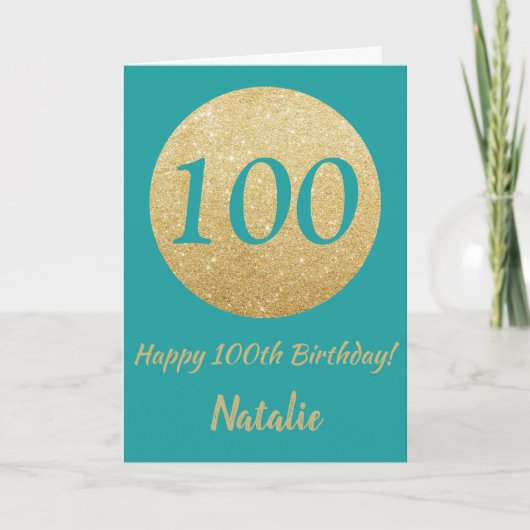 Joyeuse carte de Parties scintillant Turquoise et (Devant)