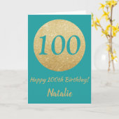 Joyeuse carte de Parties scintillant Turquoise et (Fleur jaune)