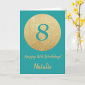 Joyeuse carte de Parties scintillant Turquoise et (Fleur jaune)