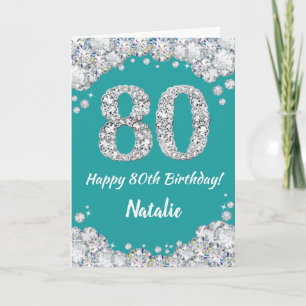 Joyeuse carte de Parties scintillant Turquoise et
