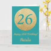 Joyeuse carte de Parties scintillant Turquoise et (Fleur jaune)