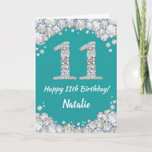 Joyeuse carte de Parties scintillant Turquoise et