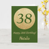 Joyeuse carte de Parties scintillant verte et Gold (Fleur jaune)