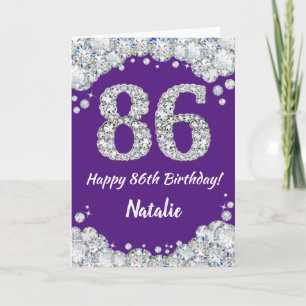 Joyeuse carte de Parties scintillant violet et arg