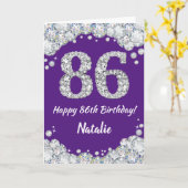 Joyeuse carte de Parties scintillant violet et arg (Fleur jaune)