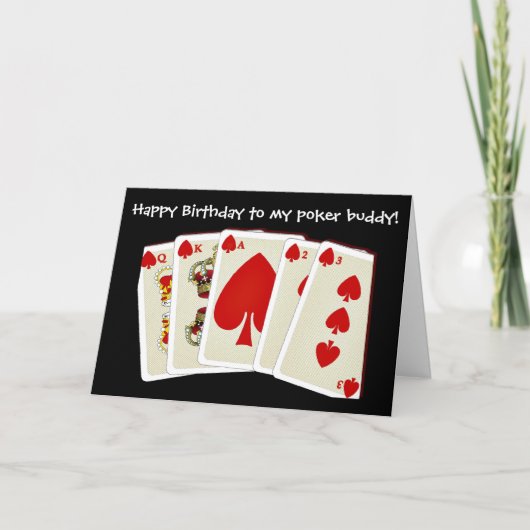 Joyeuse carte de pont d'anniversaire jouant cartes (Devant)